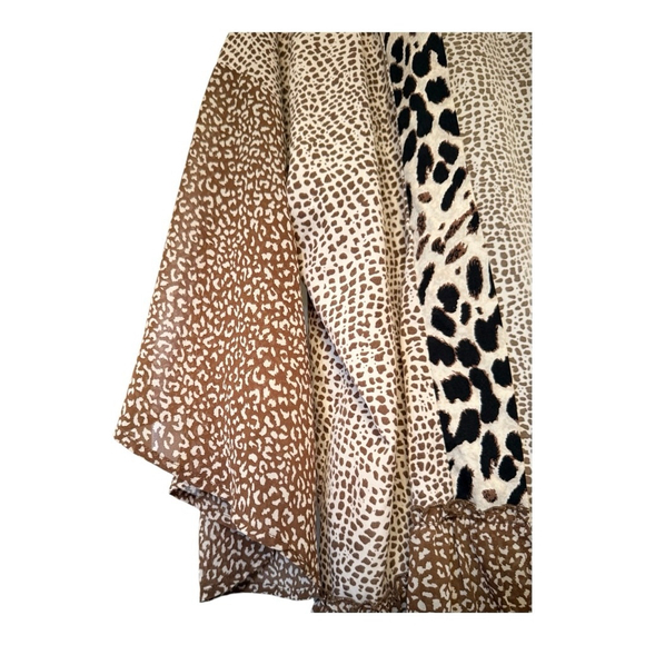 Women's Umgee M Beige Brown Black Leopard Print Kimono - Picture 3 of 10